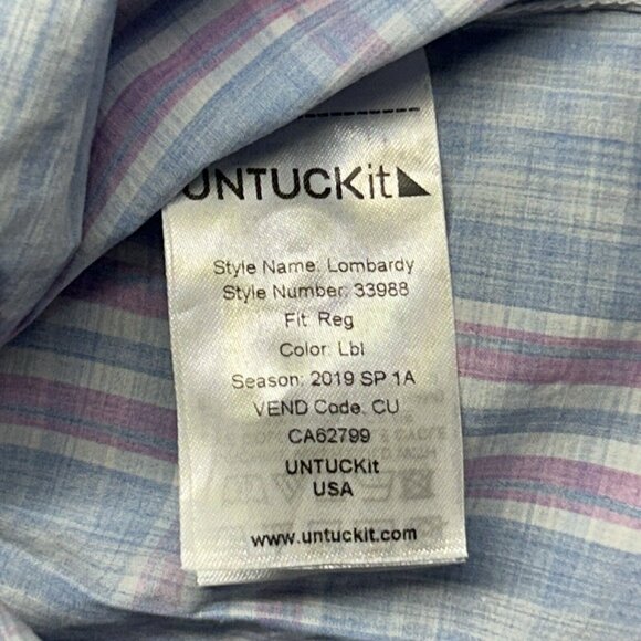UNTUCKit Lombardy Shirt Mens 2XL Multicolor Plaid Long Sleeve Button Up New - Picture 11 of 13